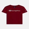 Champion Europe Women Full Script Logo Crewneck T-Shirt – Burgundy