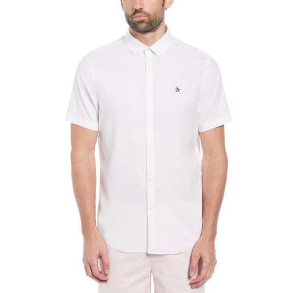 Original Penguin Ecovero™ Oxford Short Sleeve Button-Down Shirt – Bright White