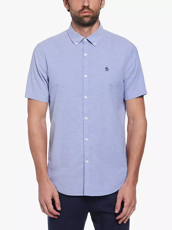 Original Penguin Ecovero™ Oxford Short Sleeve Button-Down Shirt – Amparo Blue