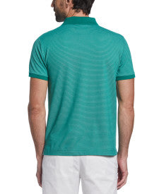 Original Penguin Birdseye Color Block Pique Short Sleeve Polo Shirt - Shady Glade