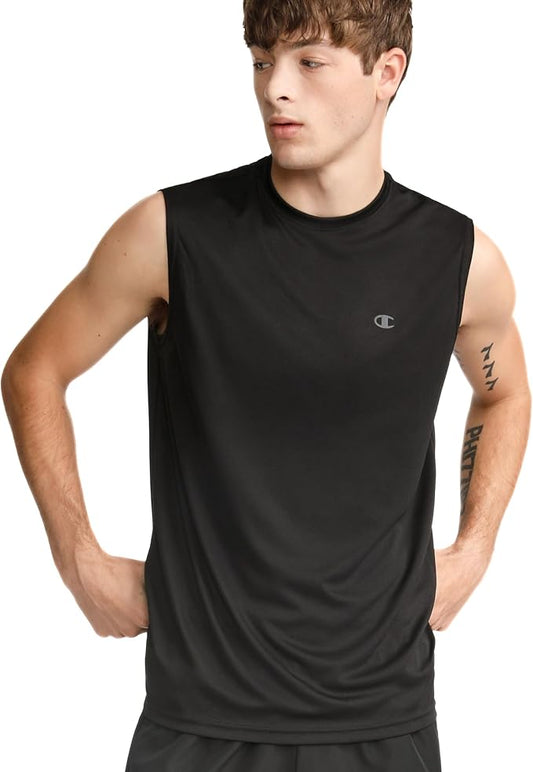 Champion USA Men’s Reflective C Logo Muscle Tank Tee – Black - ANTHEM