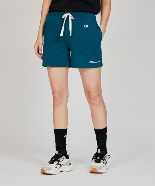 Champion Japan Script Logo Womens Shorts Navy