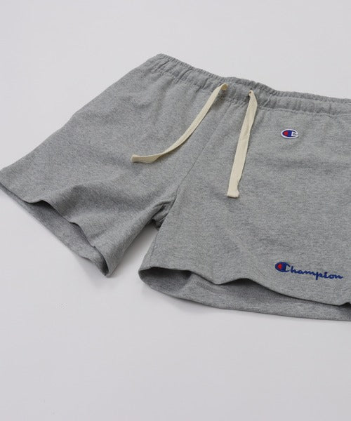 Champion Japan Script Logo Womens Shorts Oxford Gray
