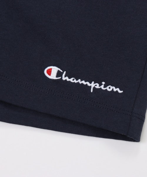Champion Japan Script Logo Womens Shorts Navy