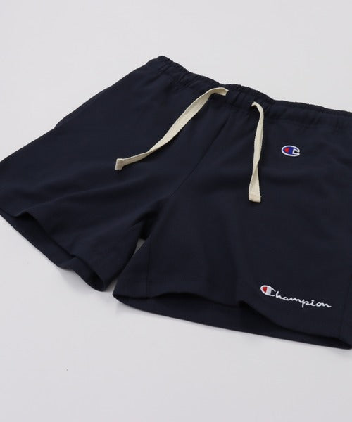 Champion Japan Script Logo Womens Shorts Navy
