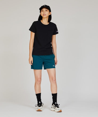 Champion Japan Script Logo Womens Shorts Navy