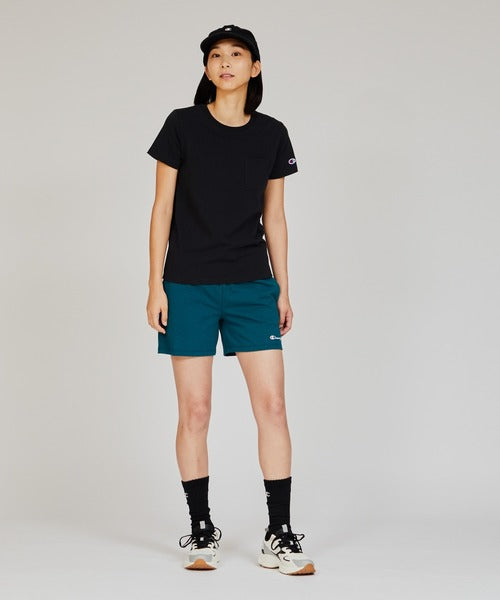 Champion Japan Script Logo Womens Shorts Oxford Gray