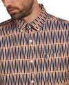 Original Penguin Oxford Allover Bowling Pins Print Short Sleeve Button-Down Shirt – Amberglow