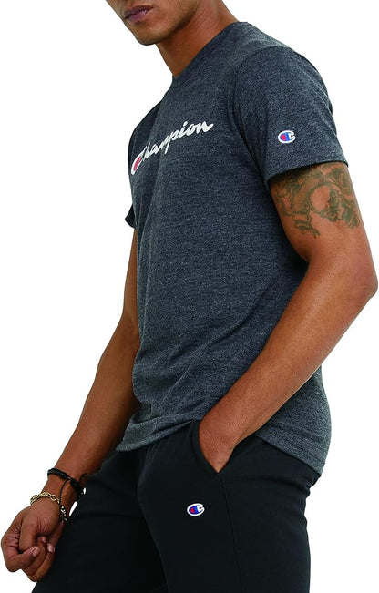 Champion USA Men’s Classic Script Logo Tee – Ebony Heather - ANTHEM