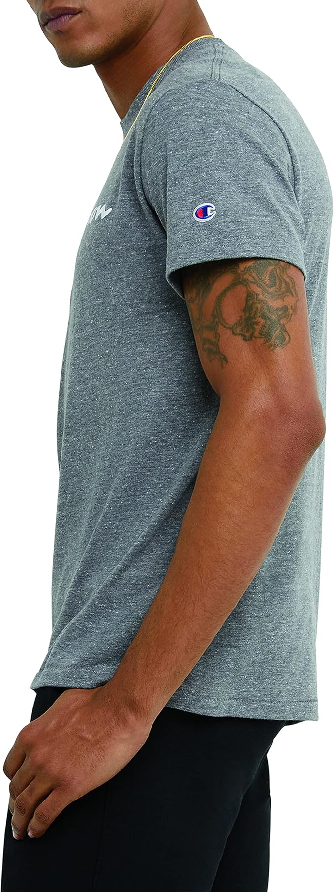 Champion USA Men’s Classic Script Logo Tee – Gun Smoke PE Heather - ANTHEM