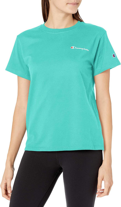 Champion Japan Round Neck Womens Short Sleeve Tee Pull Green