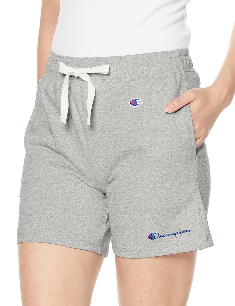 Champion Japan Script Logo Womens Shorts Oxford Gray