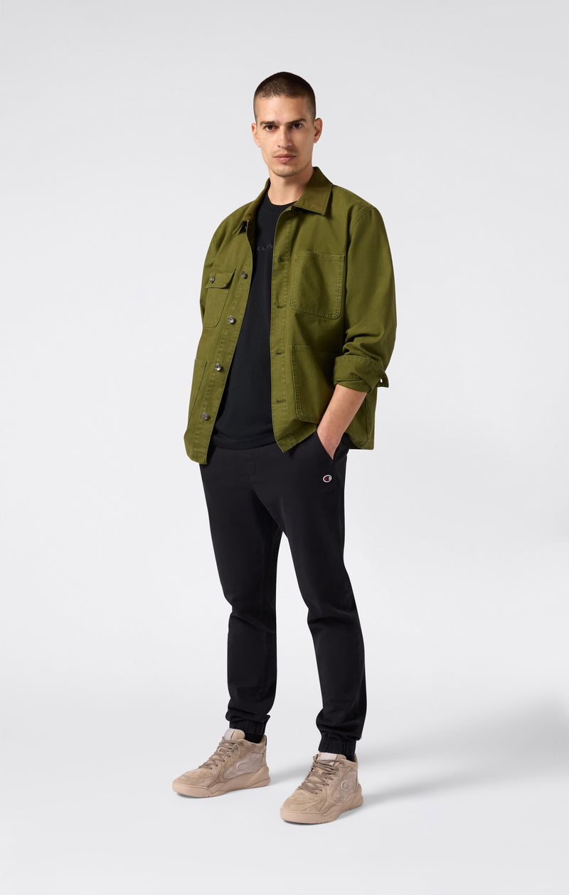 Champion Europe Men’s Crewneck Tee with Embroidered – Black - ANTHEM