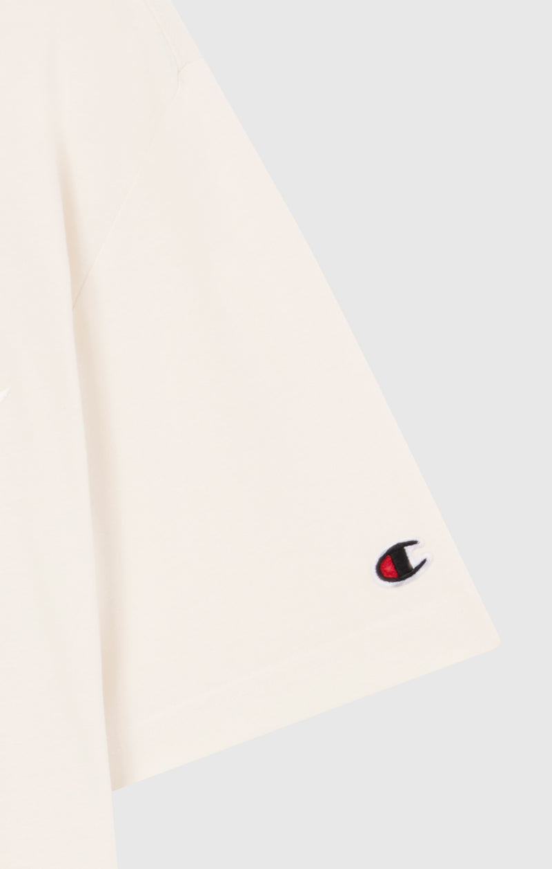 Champion Europe Men’s Crewneck Tee with Embroidered – White - ANTHEM