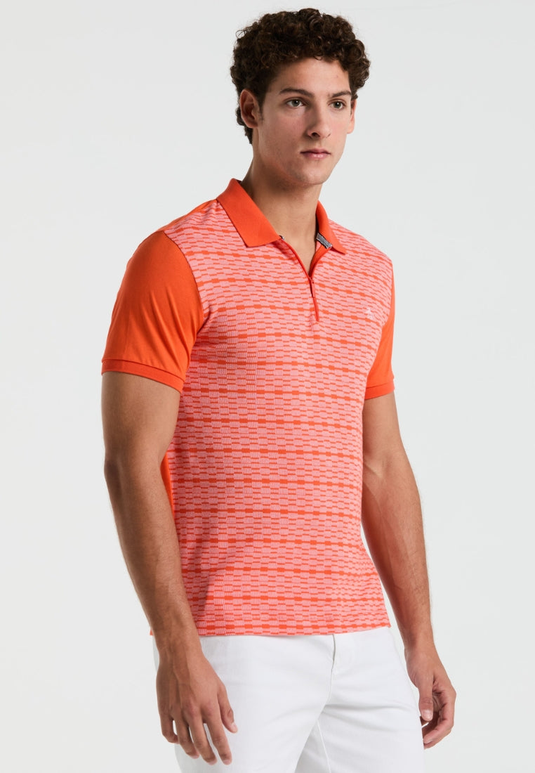Original Penguin Jacquard Front 1/4 Zip Polo - ANTHEM