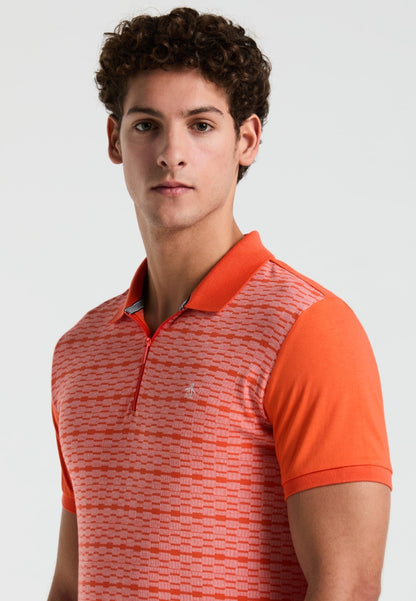 Original Penguin Jacquard Front 1/4 Zip Polo - ANTHEM