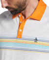 Original Penguin Engineered Chest Stripe Pique Short Sleeve Polo Shirt - Bright White
