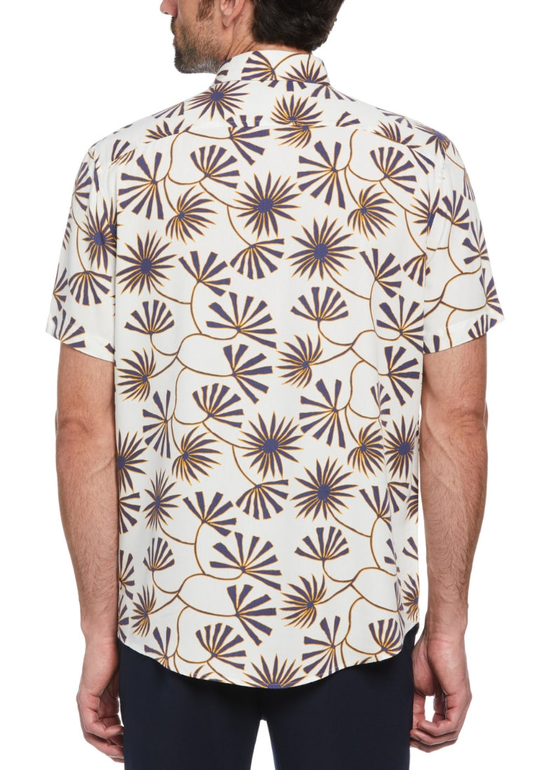 Original Penguin Twill Contrast Floral Print Short Sleeve Button-Down Shirt - ANTHEM