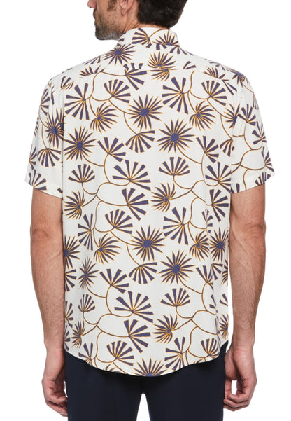 Original Penguin Twill Contrast Floral Print Short Sleeve Button-Down Shirt - ANTHEM