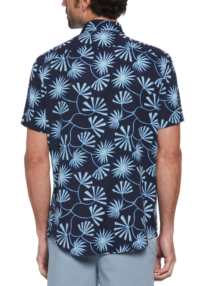 Original Penguin Twill Contrast Floral Print Short Sleeve Button-Down Shirt - ANTHEM