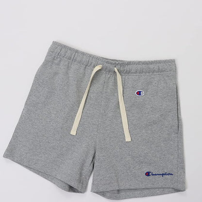 Champion Japan Script Logo Womens Shorts Oxford Gray - ANTHEM