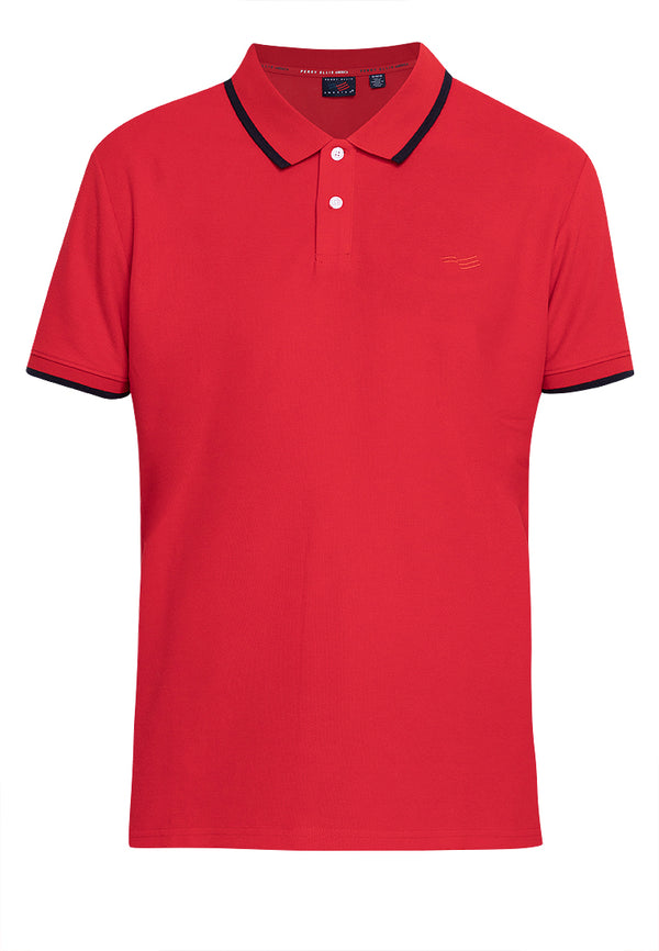 Perry Ellis America Open Chest Knit Polo Shirt