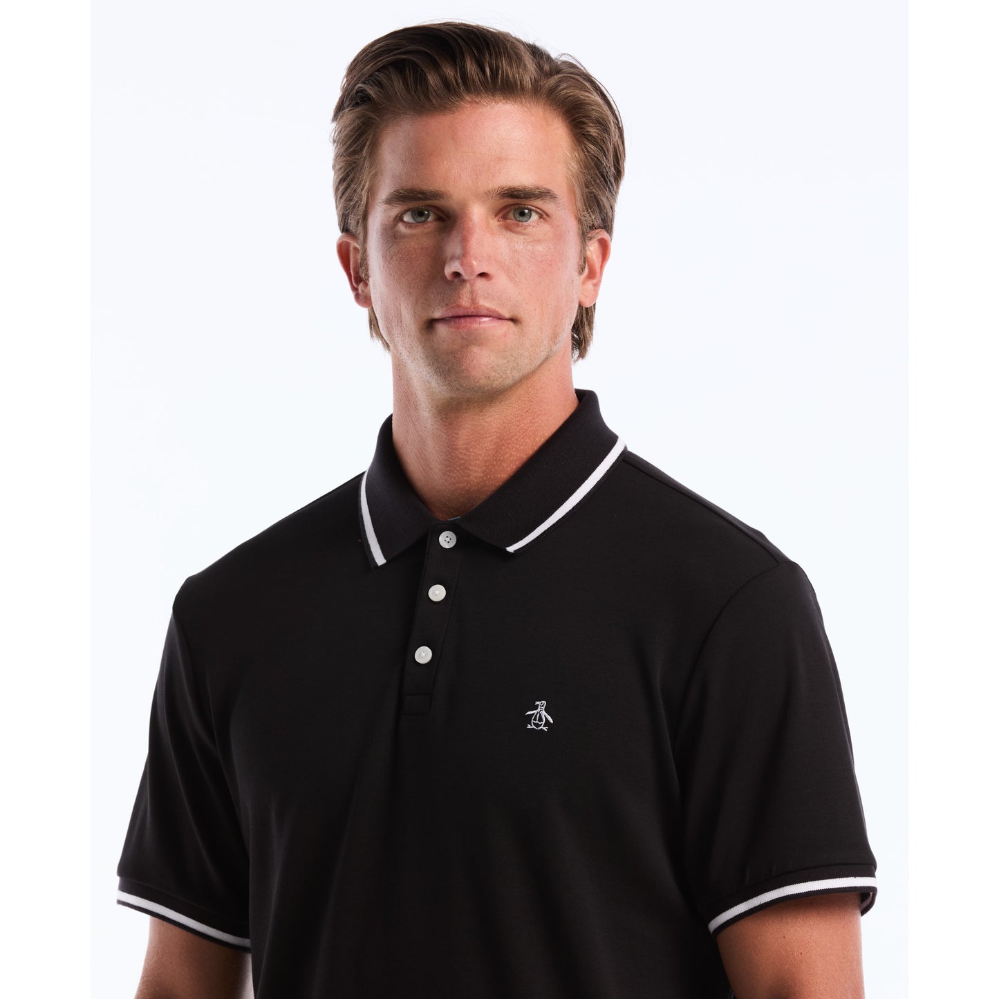 Original Penguin Cotton Interlock Tipped Polo - ANTHEM