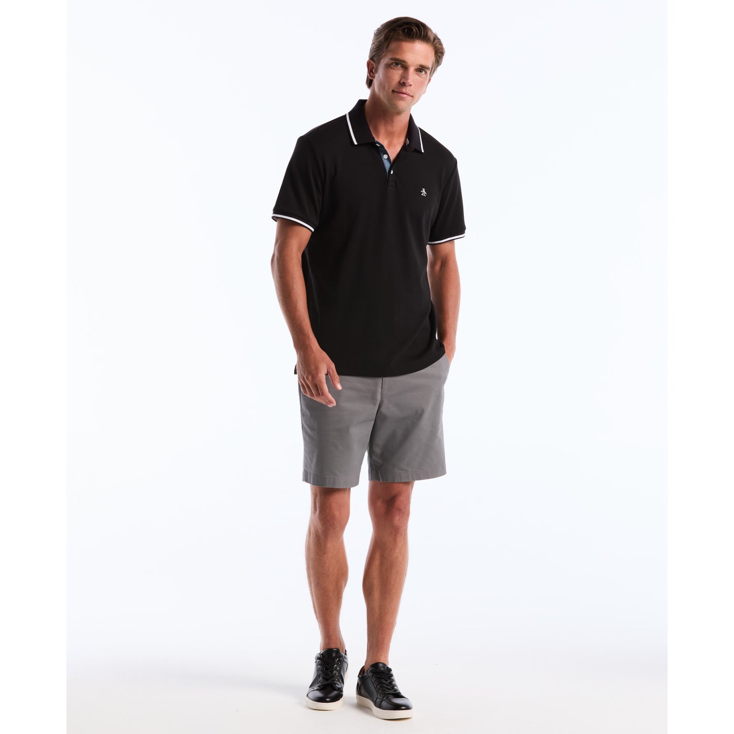 Original Penguin Cotton Interlock Tipped Polo - ANTHEM