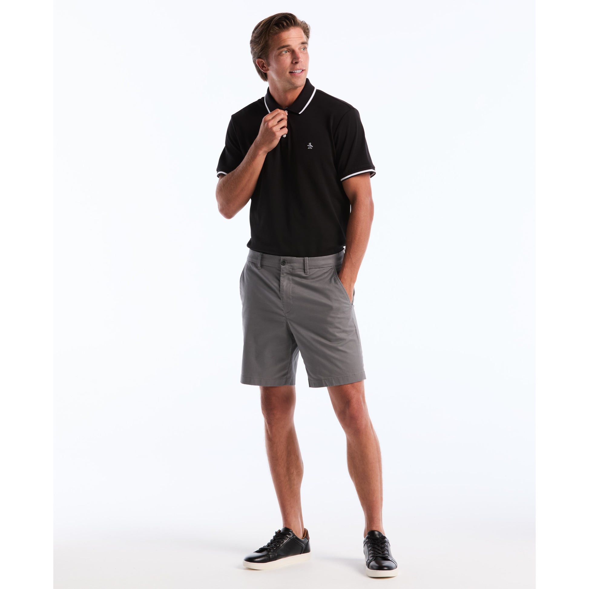 Original Penguin Cotton Interlock Tipped Polo - ANTHEM