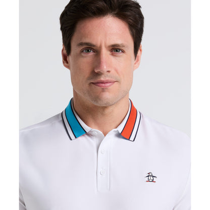Original Penguin Earl Short Sleeve Golf Dri-Fit Polo Shirt in Bright White