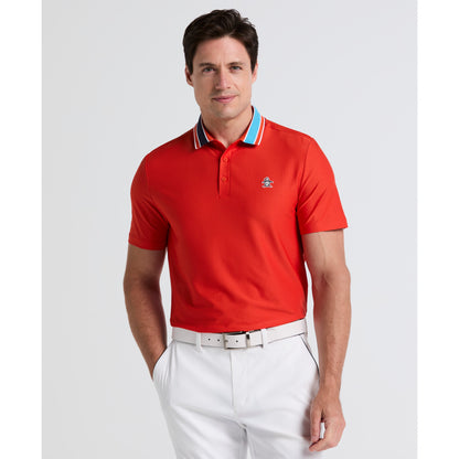 Original Penguin Earl Short Sleeve Golf Dri-Fit Polo Shirt in Red Clay