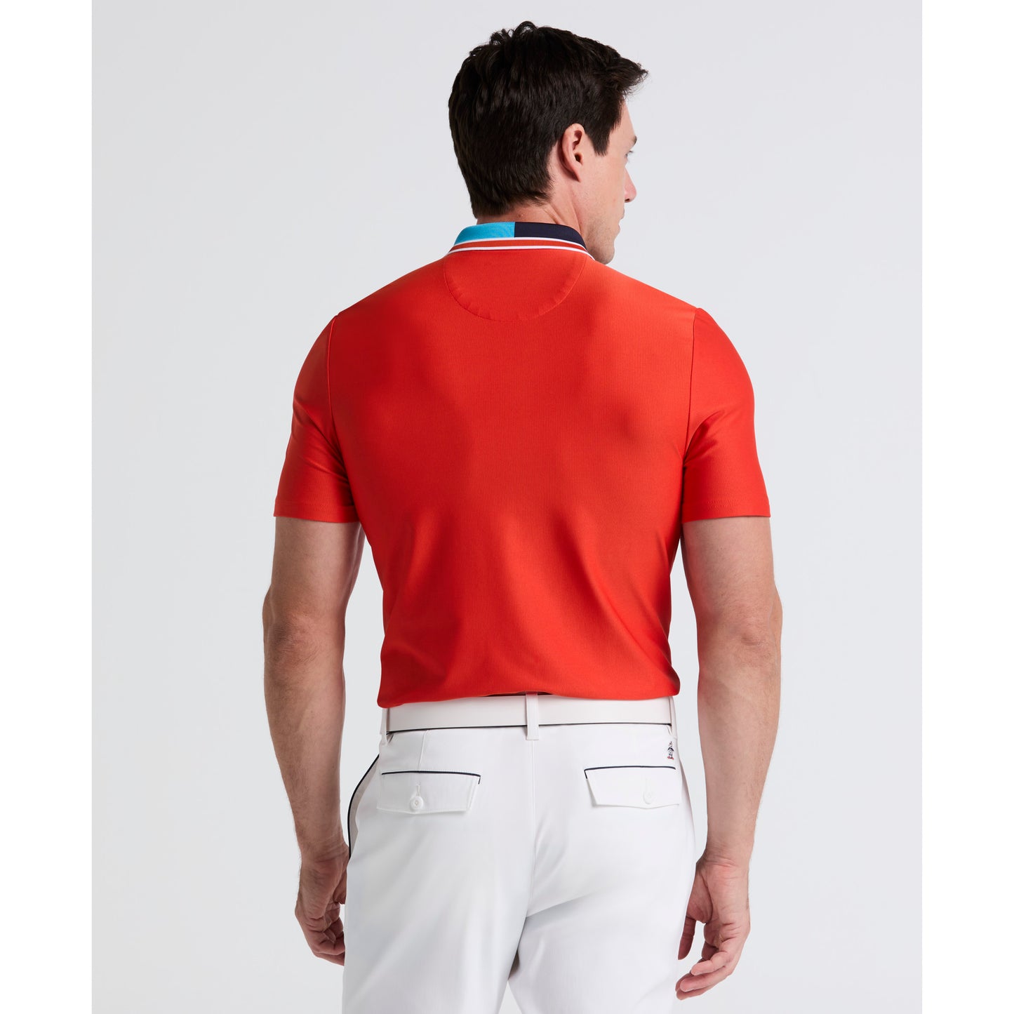 Original Penguin Earl Short Sleeve Golf Dri-Fit Polo Shirt in Red Clay