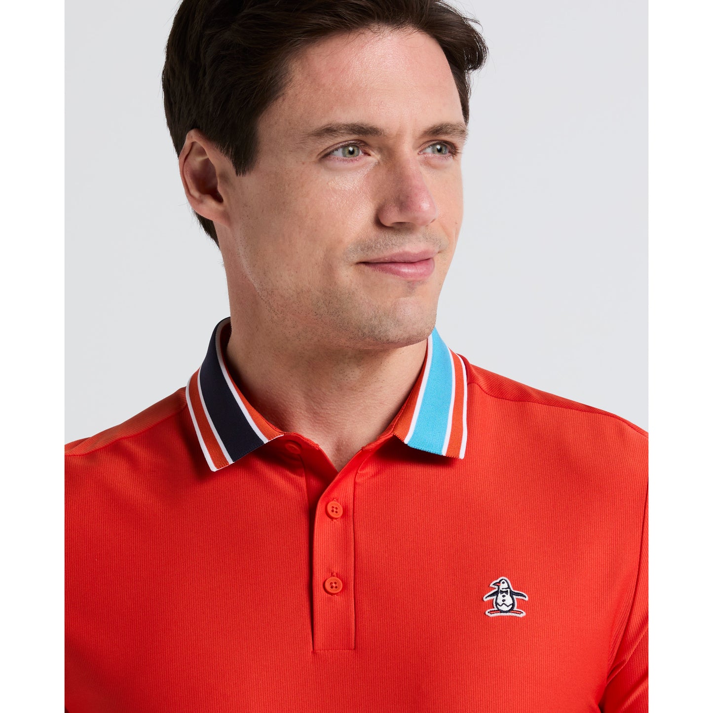 Original Penguin Earl Short Sleeve Golf Dri-Fit Polo Shirt in Red Clay