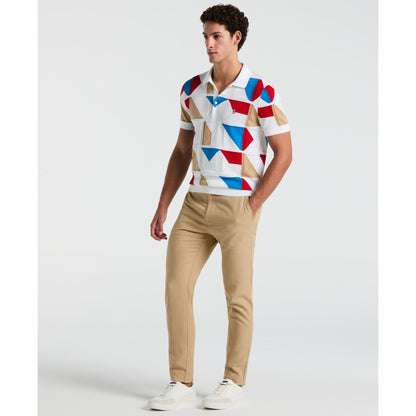 Original Penguin TV Pete Organic Cotton Multicolor Jacquard Sweater Polo - ANTHEM