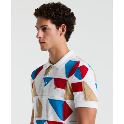 Original Penguin TV Pete Organic Cotton Multicolor Jacquard Sweater Polo - ANTHEM