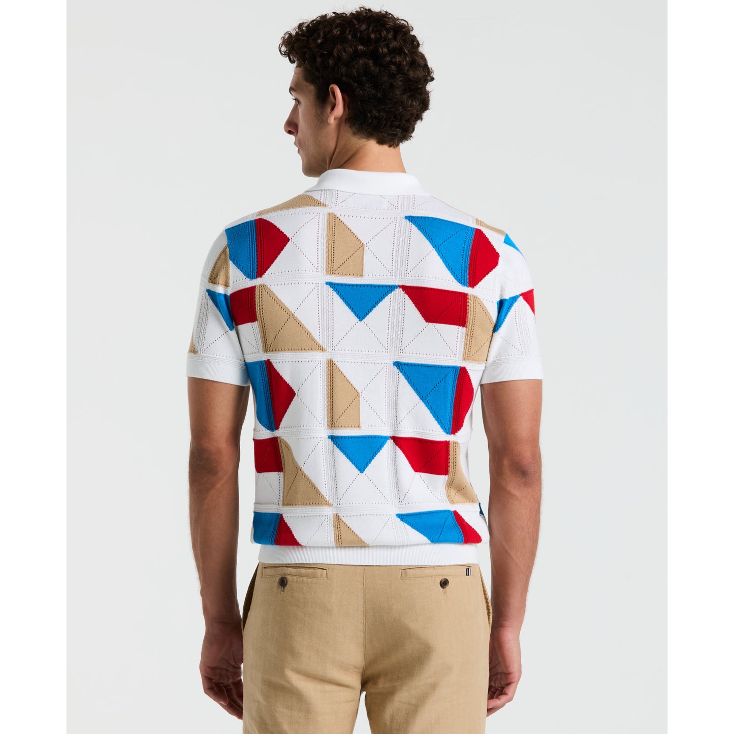 Original Penguin TV Pete Organic Cotton Multicolor Jacquard Sweater Polo - ANTHEM