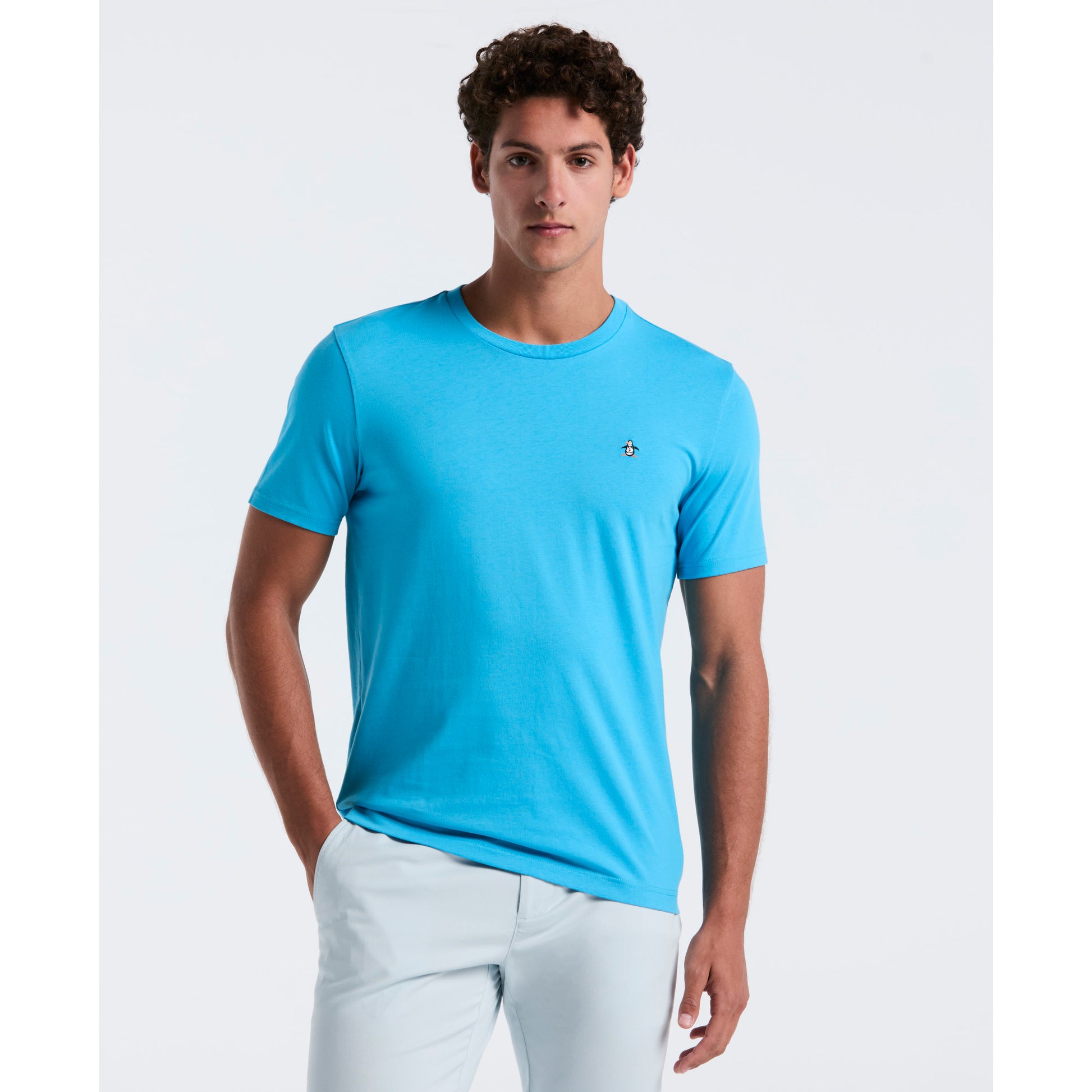 Original Penguin TV Pete Organic Cotton Short Sleeve Tee in Horizon Blue - ANTHEM