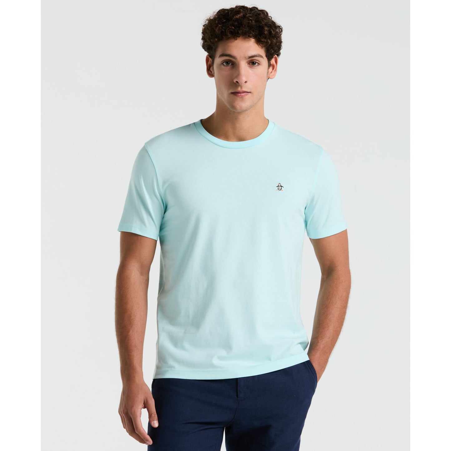Original Penguin TV Pete Organic Cotton Short Sleeve Tee in Spa Retreat Blue - ANTHEM