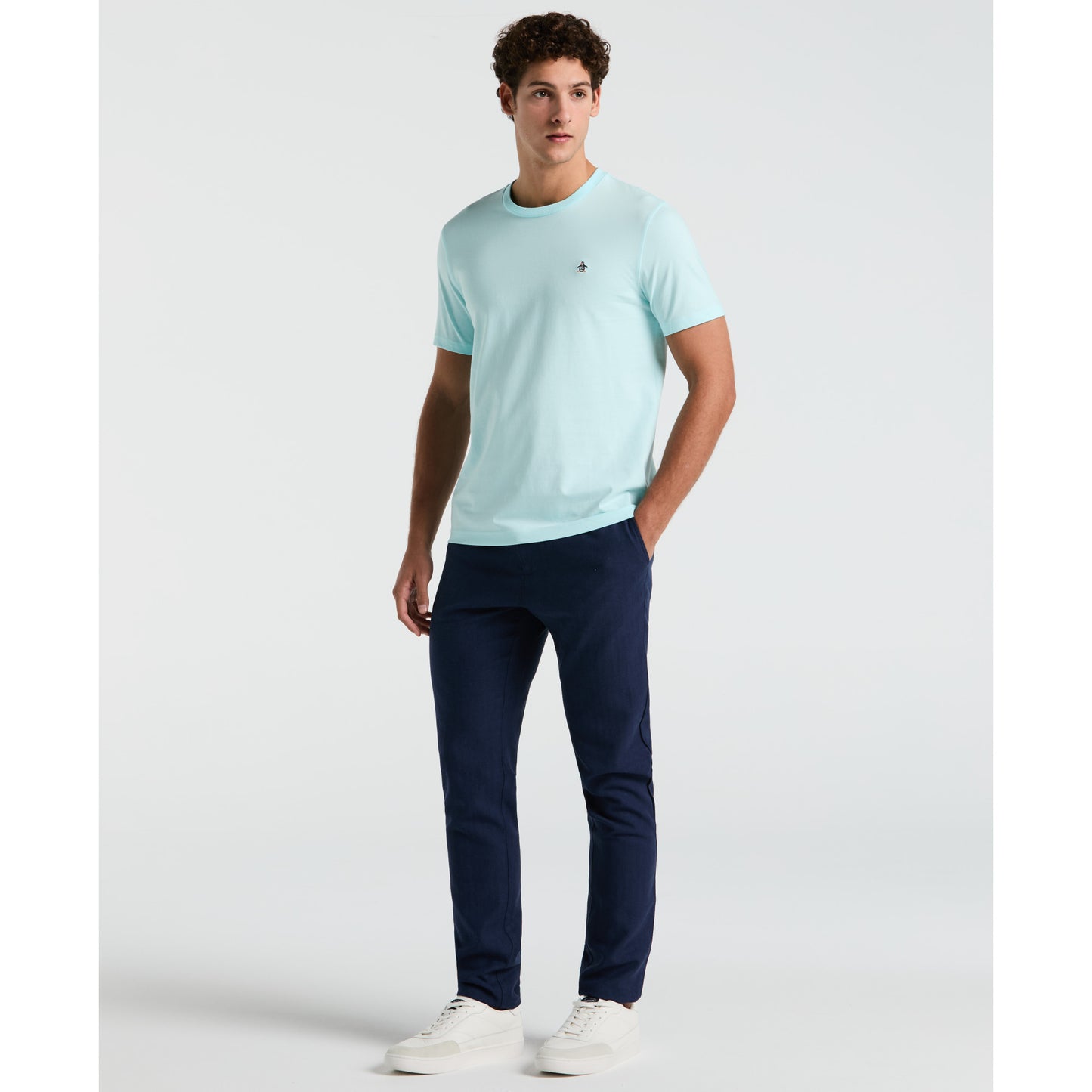 Original Penguin TV Pete Organic Cotton Short Sleeve Tee in Spa Retreat Blue - ANTHEM