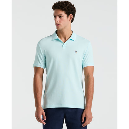 Original Penguin Organic Interlock Tipped Short Sleeve Polo in Spa Retreat Blue