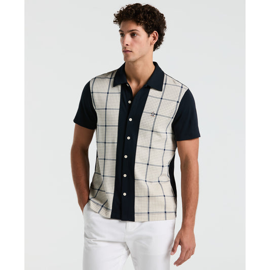 Original Penguin Interlock Plaid Short Sleeve Woven in Birch