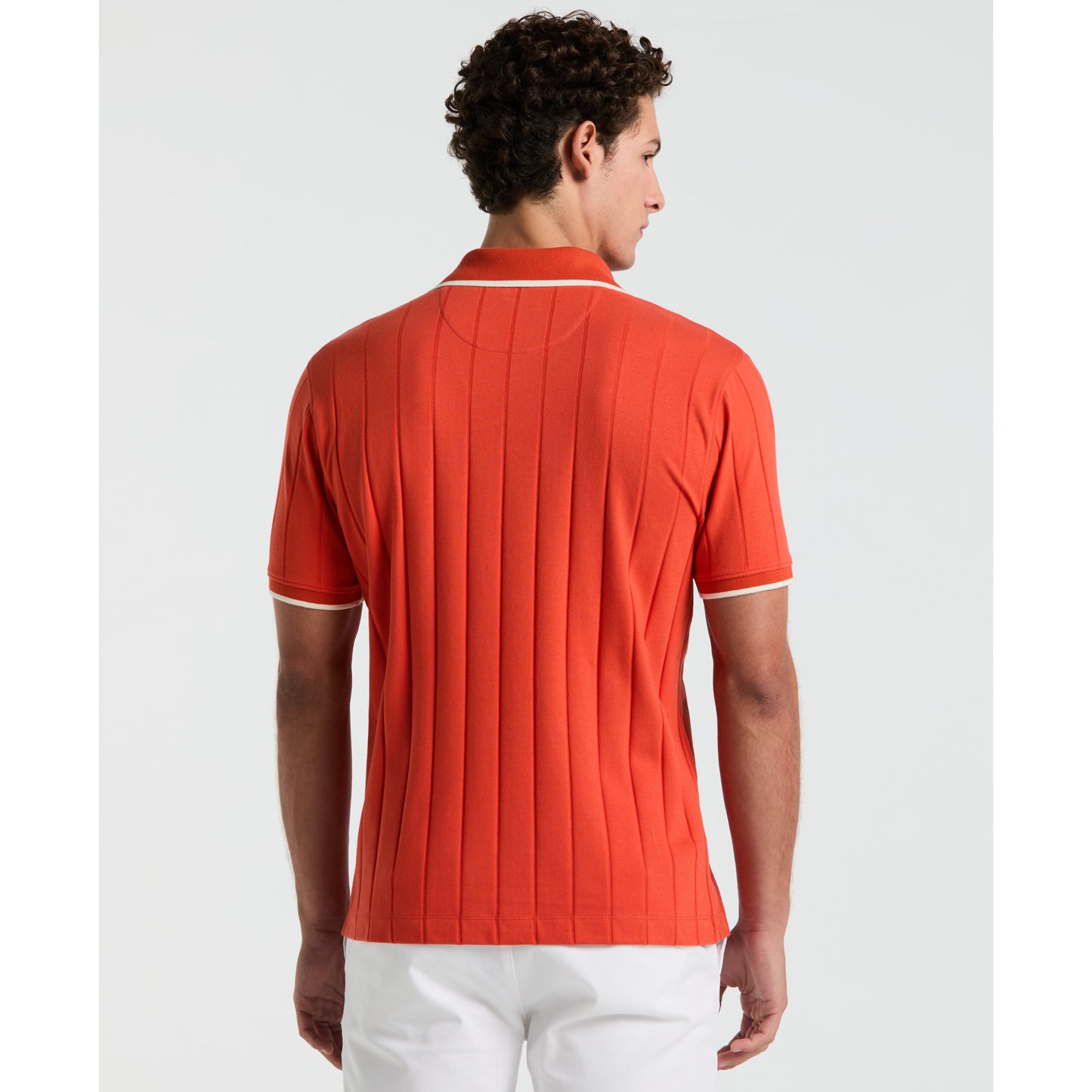Original Penguin Cotton Open Collar Short Sleeve Polo in Red Clay