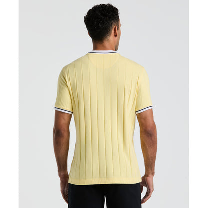 Original Penguin Cotton Ribbed Tee With Tipped Collar in Popcorn Yellow