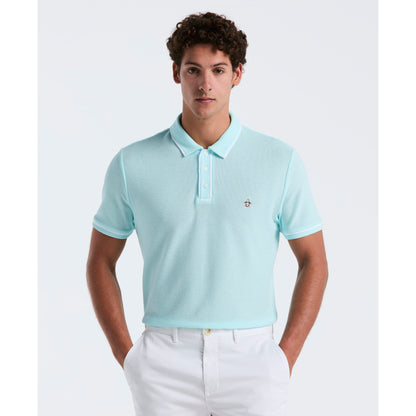 Original Penguin Earl Mesh Cotton Short Sleeve Polo in Spa Retreat