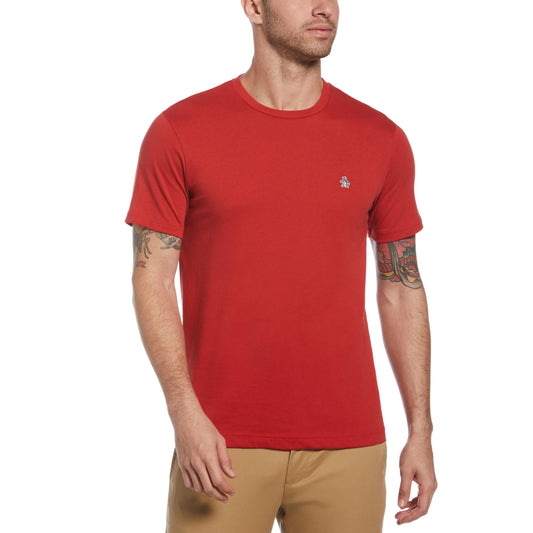 Original Penguin Organic Cotton Jersey Sticker Pete Short Sleeve Tee Shirt – Lava Falls Cardinal - ANTHEM