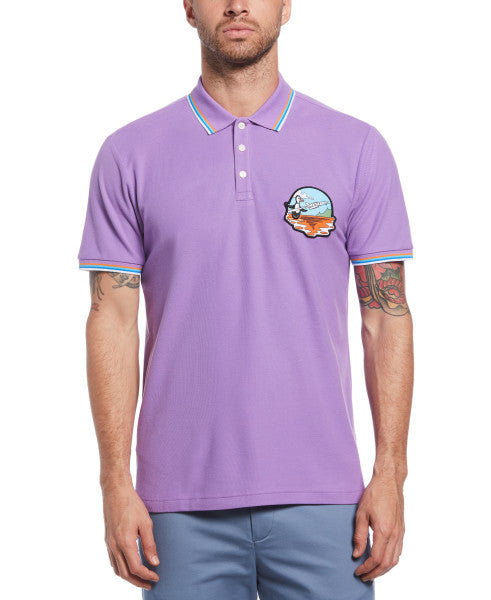 Original Penguin Organic Cotton Jethro Haynes Pique Short Sleeve Polo Shirt - Amethyst Orchid - ANTHEM