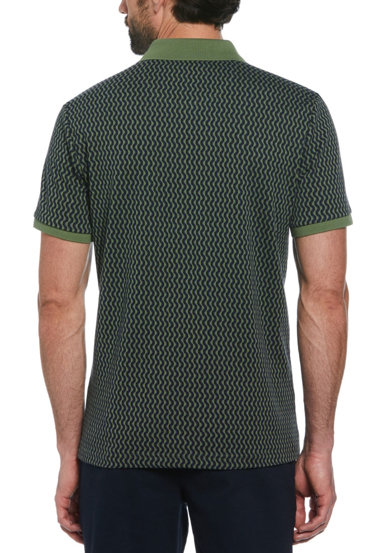 Original Penguin Mini Geo Print Short Sleeve Polo Shirt - ANTHEM