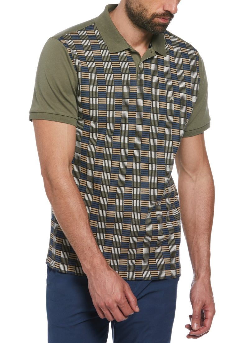 Original Penguin Jacquard Front Geo Polo - ANTHEM