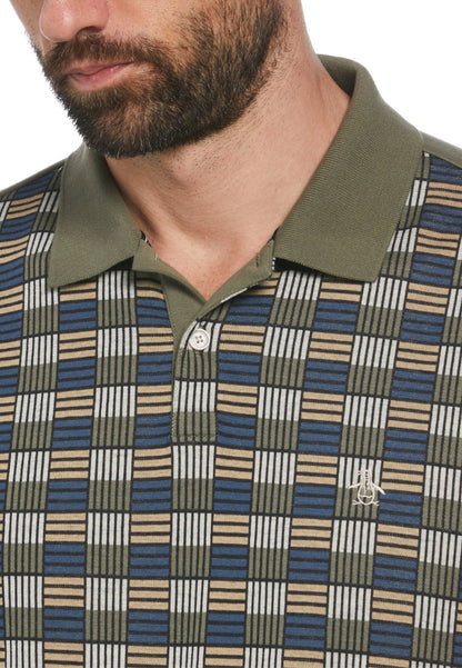 Original Penguin Jacquard Front Geo Polo - ANTHEM