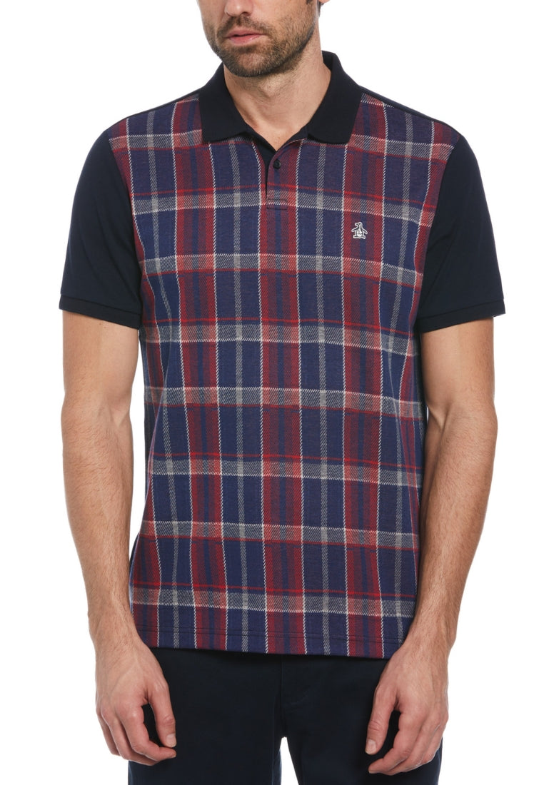 Original Penguin Jacquard Front Plaid Polo - ANTHEM